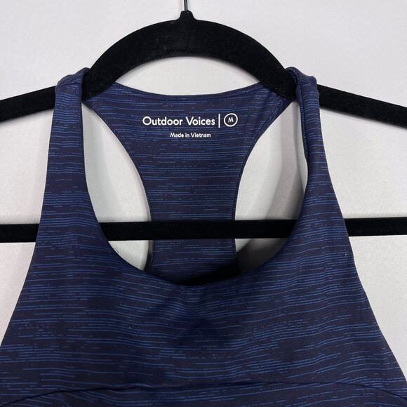 Outdoor Voices Womens Medium M Navy Blue Move Free Spacedye Racerback Sports Bra - Picture 5 of 8
